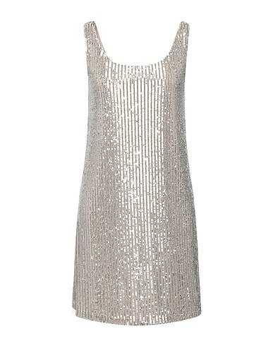 PINKO Sequin dress Beige 95% Polyester, 5% Elastane