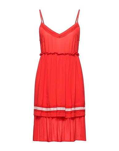 CAFèNOIR Short dress Red 90% Viscose, 10% Cotton