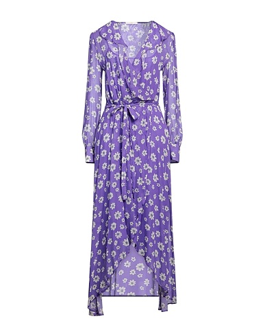 SEVENTY VENEZIA Long dress Purple 100% Viscose, Mother-of-pearl