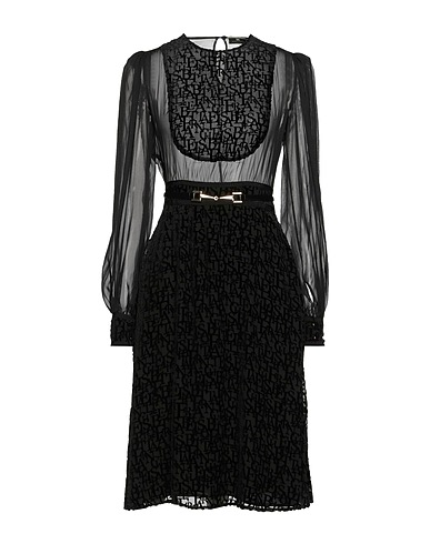 ELISABETTA FRANCHI ひざ丈ワンピース ブラック レーヨン 82% / シルク 18%