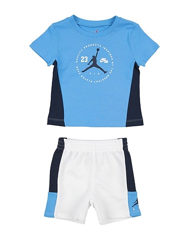 JORDAN Outfits COURT BLOCKED SHORT SET
 Azure 100% Cotton