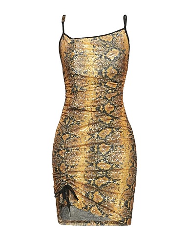 GCDS Midi dress Yellow 97% Polyester, 3% Elastane