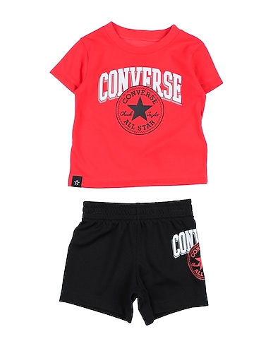 CONVERSE Baby co-ord  RENEW SS TEE & MESH SHORT SET Red 100% Recycled polyester