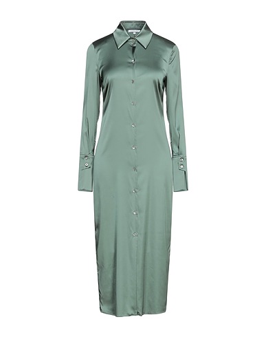 PATRIZIA PEPE Midi dress Sage green 67% Viscose, 28% Polyamide, 5% Elastane