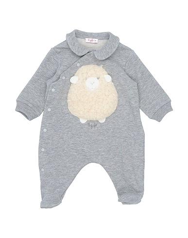 IL GUFO Baby jumpsuit  Grey 94% Cotton, 6% Elastane, Polyester