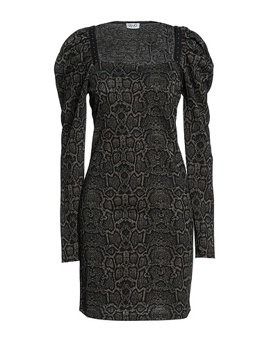 LIU •JO Short dress Khaki 80% Viscose, 15% Polyester, 5% Polyamide, Elastane