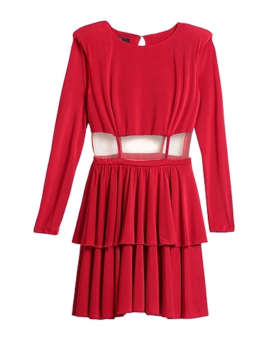 FELEPPA Pleated dress Red 95% Polyester, 5% Elastane
