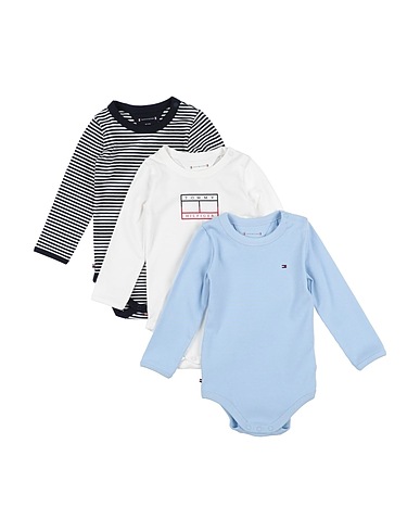 TOMMY HILFIGER Baby bodysuit Sky blue 95% Cotton, 5% Elastane