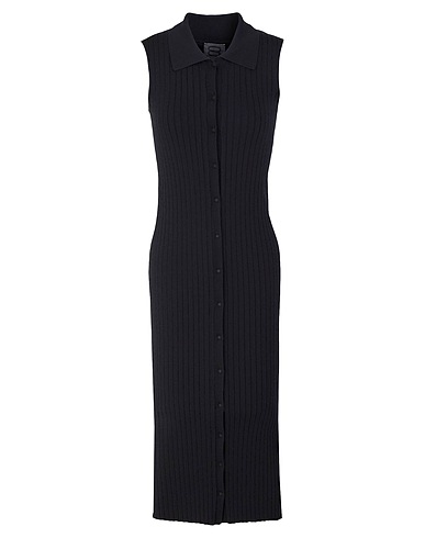 8 by YOOX Midi dress Black 55% Viscose, 43% Polyamide, 2% Elastane