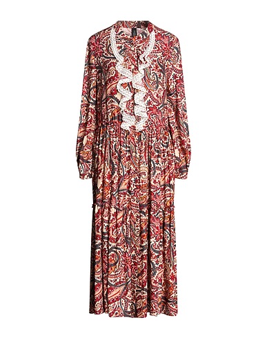 NORA BARTH Midi dress Red 65% Cotton, 30% Polyester, 5% Other Fibres