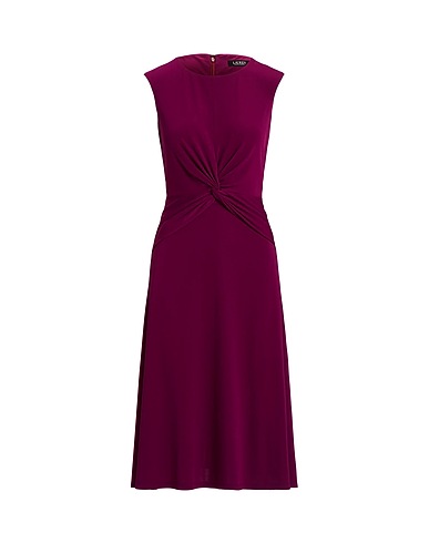 LAUREN RALPH LAUREN Midi dress TWIST-FRONT JERSEY DRESS
 Plum 94% Polyester, 6% Elastane