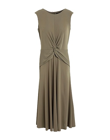LAUREN RALPH LAUREN Midi dress TWIST-FRONT JERSEY DRESS
 Military green 94% Polyester, 6% Elastane