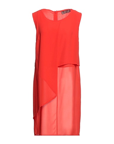 SIMONA VIGNOLI Vestito corto Corallo 100% Poliestere, Viscosa, Elastan