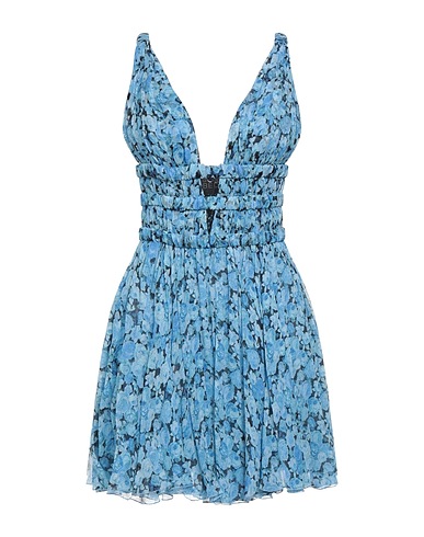 GIOVANNI BEDIN Vestito corto Azzurro 100% Seta