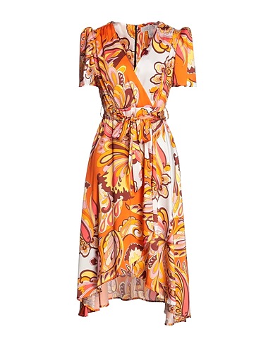 LIQUORISH Midi dress Orange 100% Polyester