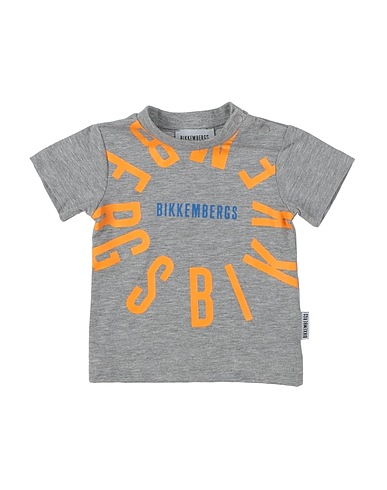 BIKKEMBERGS T-shirt Light grey 95% Cotton, 5% Elastane