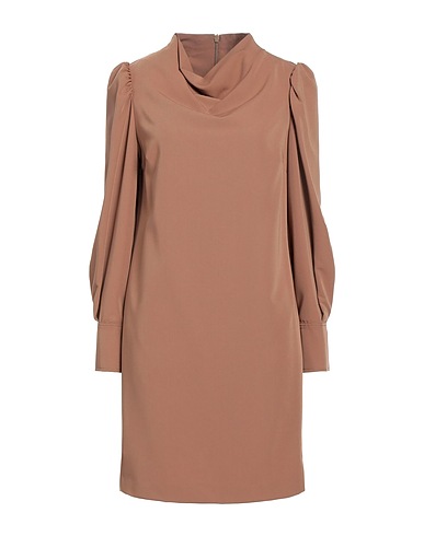 TRUSSARDI Short dress Brown 75% Polyester, 19% Viscose, 6% Elastane