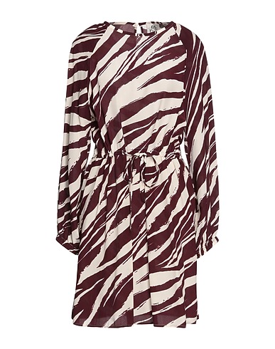 ATTIC AND BARN Short dress Burgundy 68% Viscose, 32% Silk