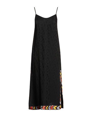 PALM ANGELS Midi dress Black 53% Acetate, 47% Viscose, Polyester, Virgin Wool, Wool