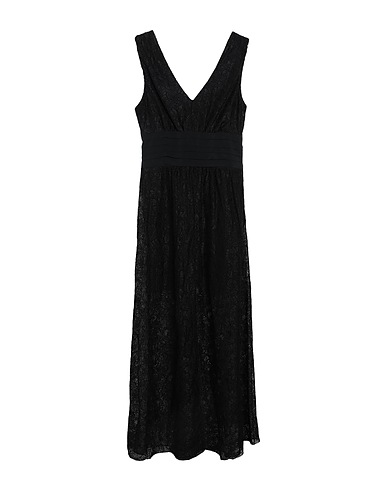 CARLA G. Long dress Black 58% Polyamide, 42% Viscose, Acetate, Silk