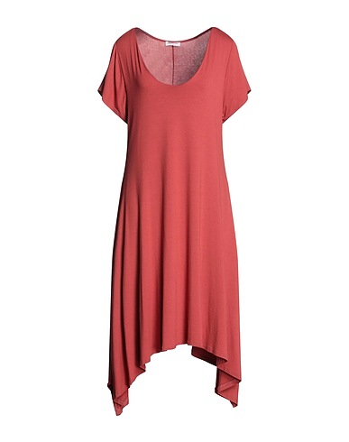 MERAVIJA Vestito midi Mattone 95% Viscosa, 5% Elastan