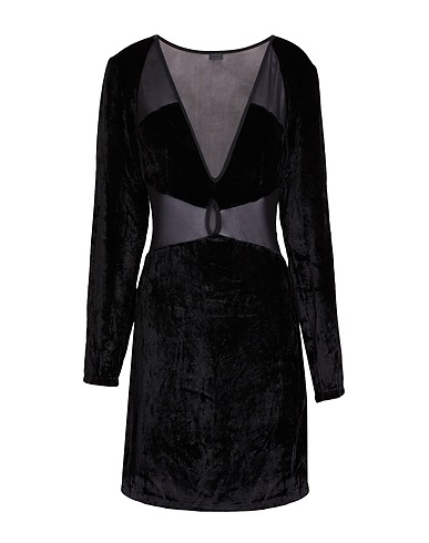 8 by YOOX Short dress Black 92% Viscose, 8% Silk