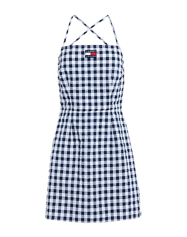 TOMMY JEANS Sheath dress Midnight blue 50% Organic cotton, 50% Cotton