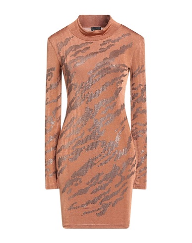 JUST CAVALLI Sheath dress Brown 92% Polyester, 8% Elastane