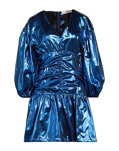 JUCCA Short dress Blue 80% Polyester, 20% Metallic fiber