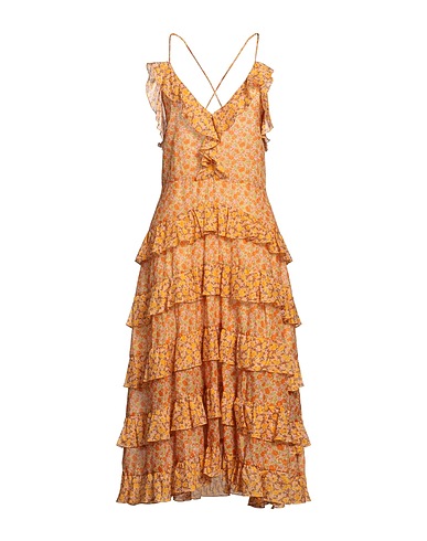 MAJE Long dress Orange 100% Organic cotton