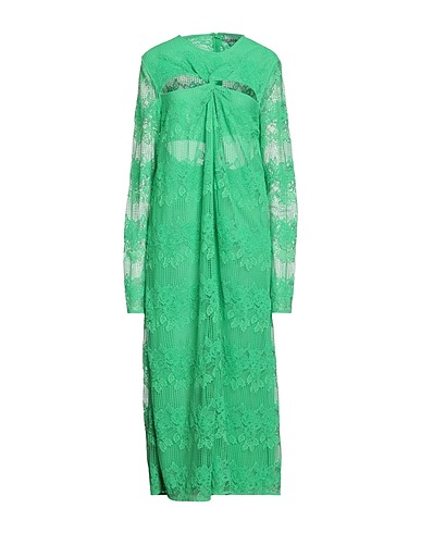 GANNI Vestito da cerimonia Verde 69% Poliammide, 16% Rayon, 10% Elastan, 5% Cotone