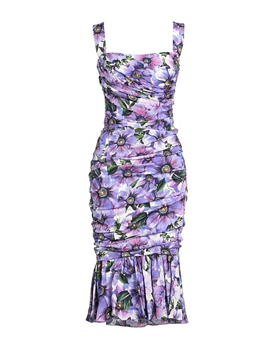 DOLCE&GABBANA Midi dress Purple 94% Silk, 6% Elastane