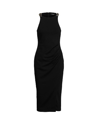 LAUREN RALPH LAUREN Midi dress BUCKLE-TRIM PONTE DRESS
 Black 65% Viscose, 29% Nylon, 6% Elastane