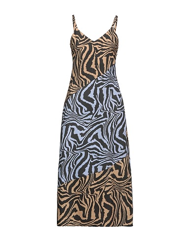 AHLUWALIA x GANNI Midi-Kleid Sand 100% Baumwolle