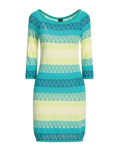 PINKO Sheath dress Turquoise 50% Linen, 50% Cotton