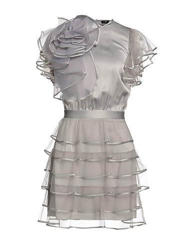 ELISABETTA FRANCHI Vestito corto Grigio 100% Seta, Poliammide