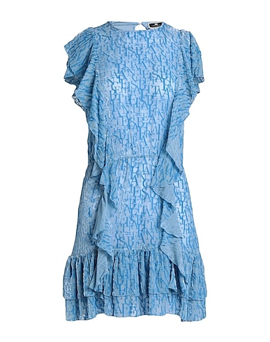 ELISABETTA FRANCHI Short dress Pastel blue 82% Viscose, 18% Silk