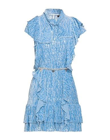 ELISABETTA FRANCHI Short dress Sky blue 82% Viscose, 18% Silk