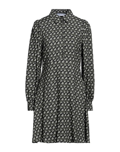 EMMA & GAIA Shirt dress Dark green 80% Viscose, 20% Wool