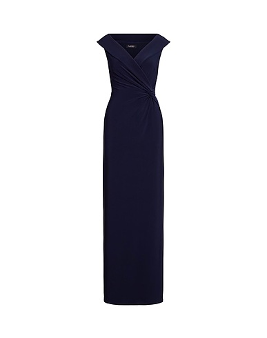 LAUREN RALPH LAUREN Long dress JERSEY OFF-THE-SHOULDER GOWN
 Midnight blue 95% Polyester, 5% Elastane