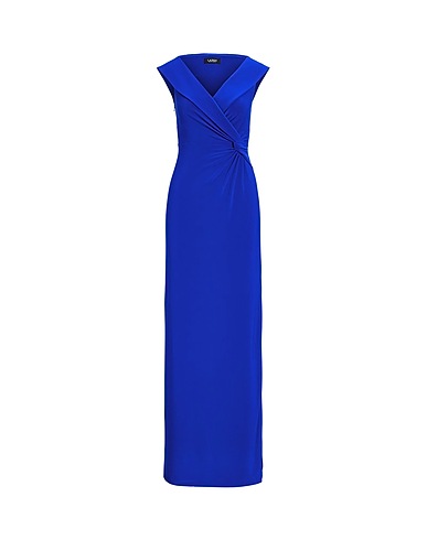 LAUREN RALPH LAUREN Long dress JERSEY OFF-THE-SHOULDER GOWN
 Bright blue 95% Polyester, 5% Elastane
