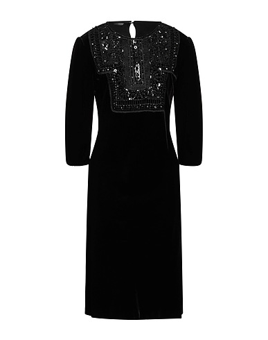 ALBERTA FERRETTI Midi dress Black 69% Viscose, 31% Cupro, Polyester, Acrylic, Glass