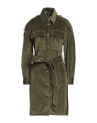 DONDUP Midi dress Military green 52% Cotton, 24% Modal, 22% Polyester, 2% Elastane