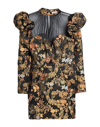 KONTATTO Short dress Black 64% Polyester, 36% Viscose, Polyamide