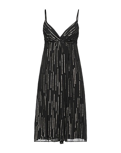 DONDUP Midi dress Black 85% Silk, 15% Polyester