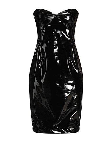 KONTATTO Short dress Black 89% Polyester, 11% Elastane