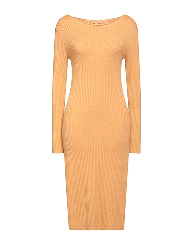 TENSIONE IN Midi dress Camel 52% Viscose, 28% Polyester, 20% Polyamide