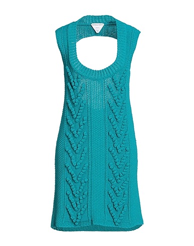 BOTTEGA VENETA Vestito corto Verde petrolio 70% Cotone, 29% Poliammide, 1% Elastan