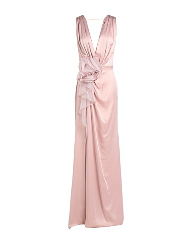 ELISABETTA FRANCHI Long dress RED CARPET Pink 100% Silk, Polyester, Polyamide