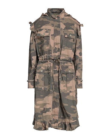 TWINSET Full-length jacket Military green 100% Cotton